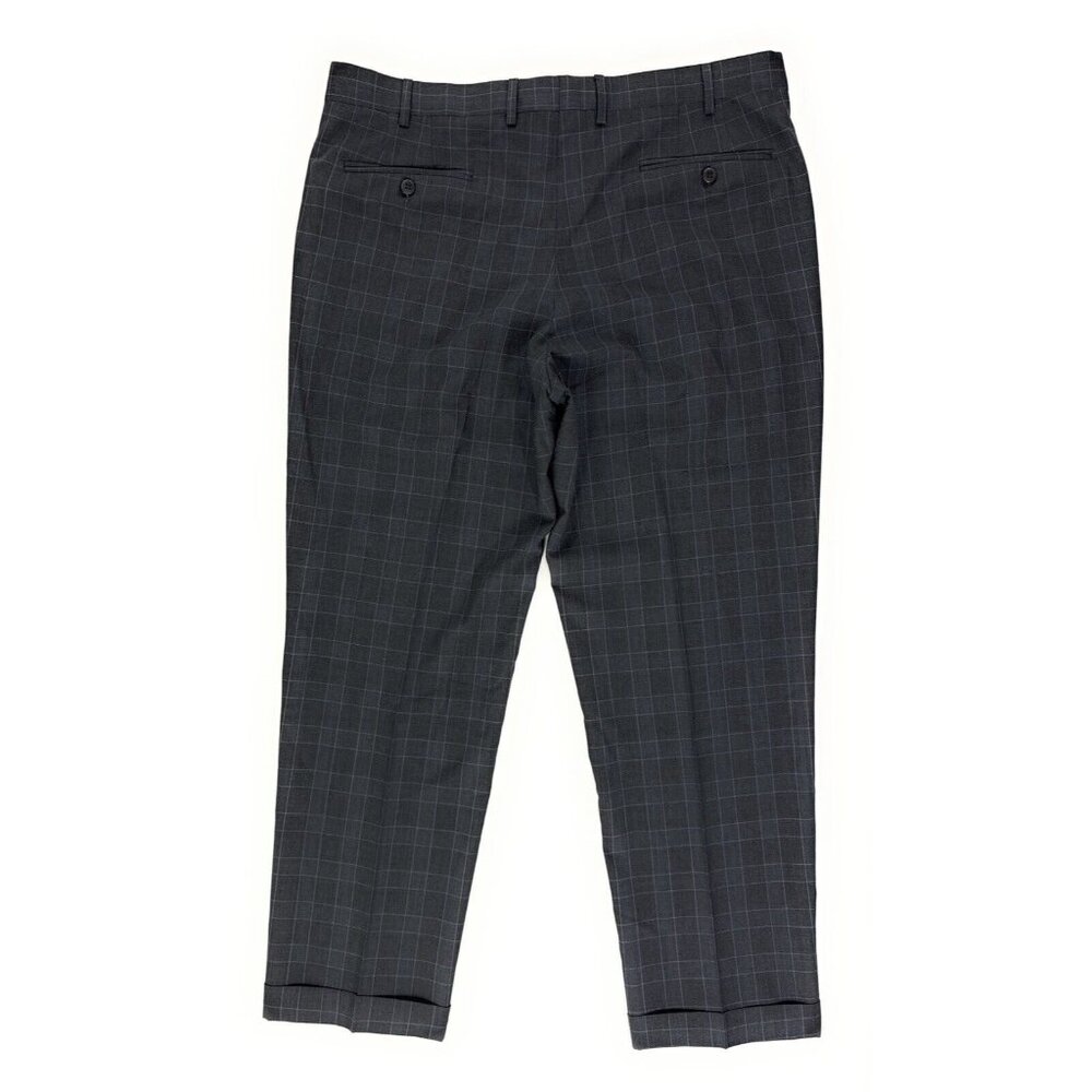 Zanella Parker Wool Dress Pants Mens Size 38x29 Slacks Trousers Gray Blue Cuffed - Picture 8 of 12